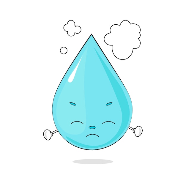 Illustration of cartoon water drop