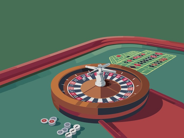 Vector illustration of a casino roulette table