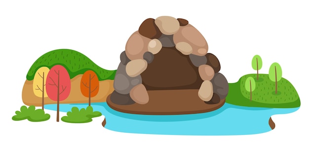 Illustration of cave stone vector