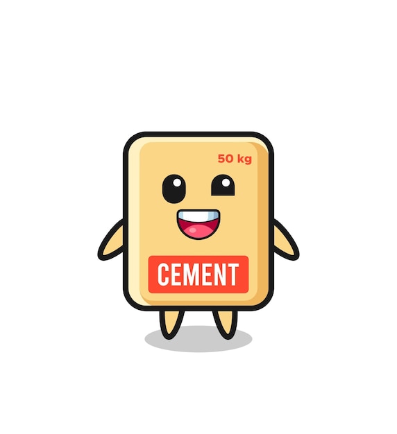 Illustration of an cement sack character with awkward poses cute design