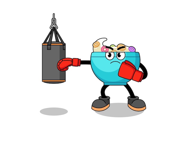 Illustration of cereal bowl boxer