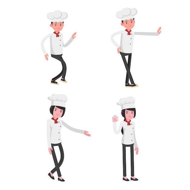 Vector illustration character cooking chefs