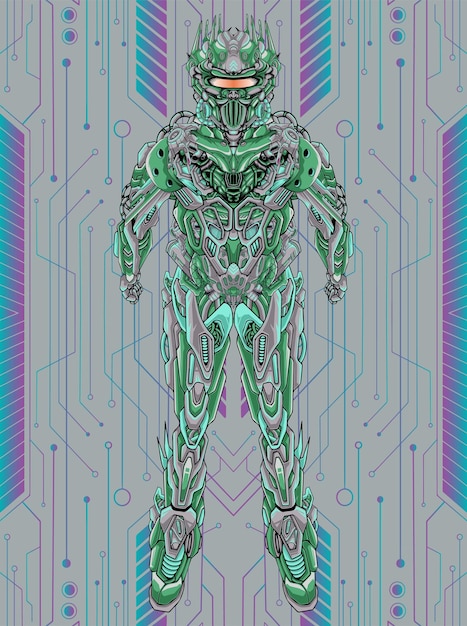 Illustration character mecha robot full body