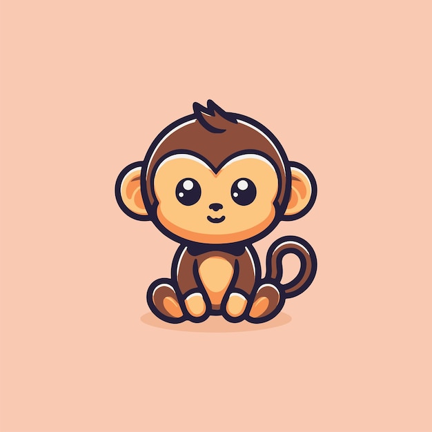 Illustration of a charming little monkey in vector form