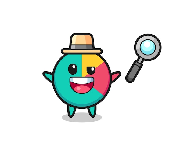 Illustration of the chart mascot as a detective who manages to solve a case , cute style design for t shirt, sticker, logo element