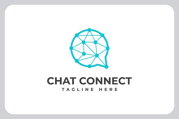 Illustration Chat Talk Connection Network Technology logo design vector