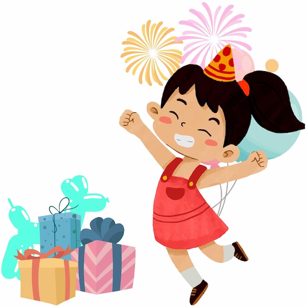 illustration of a cheerful and festive child's birthday