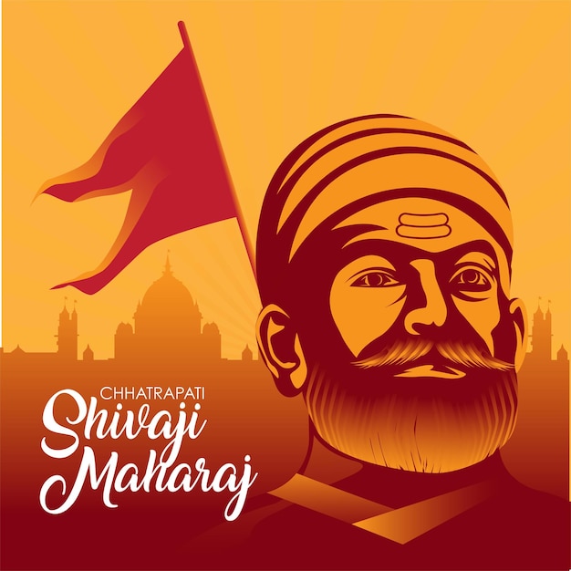 Illustration of chhatrapati shivaji maharaj jayanti with hindi chhatrapati shivaji calligraphy