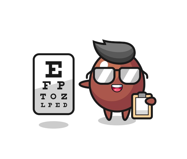 Illustration of chocolate egg mascot as an ophthalmology