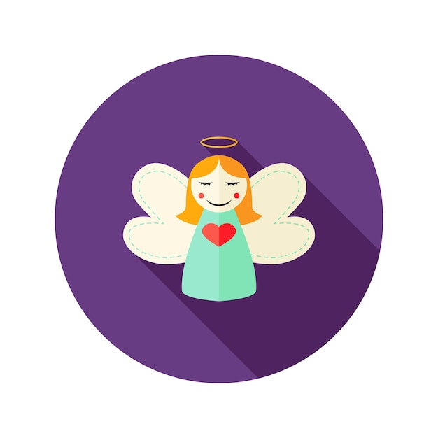 Illustration of Christmas Girl Angel Flat Icon