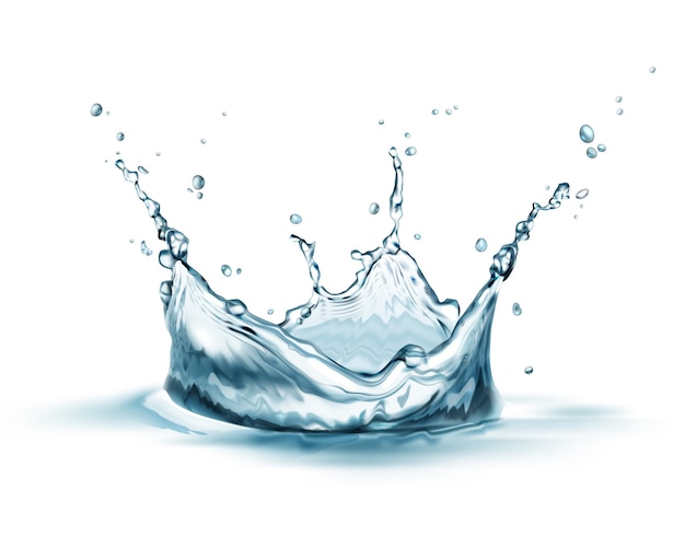 Vector illustration of clear transparent water splash and wave