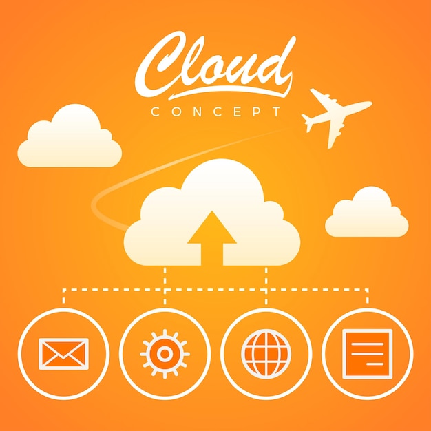 Illustration, cloud concept work optimization download, format EPS 10