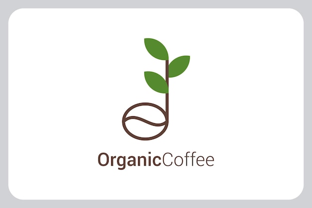 Illustration Coffee bean seed tree leaf sprout logo design