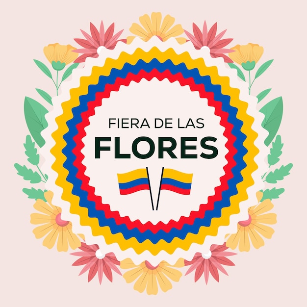 illustration for colombian fiera de las flores in flat style design