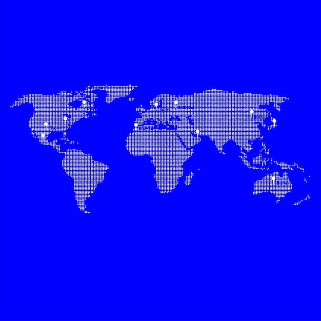 Vector illustration of a colored map of world