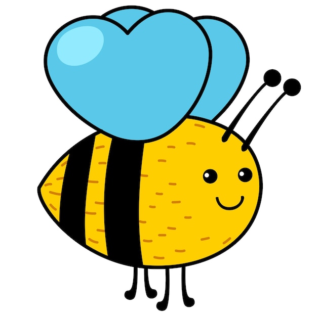 Illustration of colorful cartoon character bee