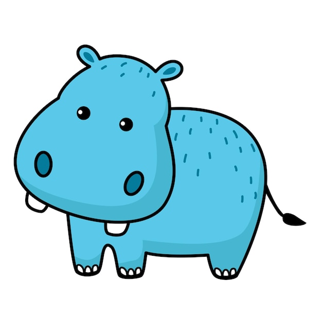 Illustration of colorful cartoon character hippo