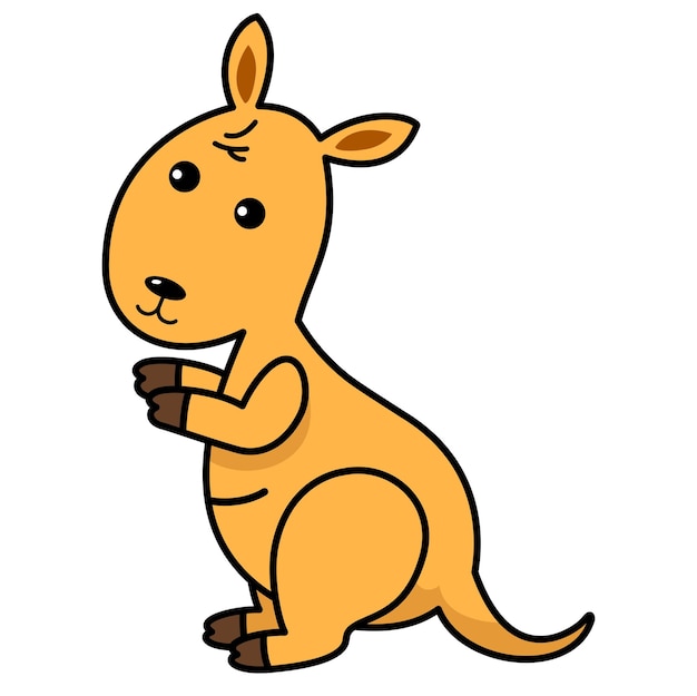 Illustration of colorful cartoon character kangaroo