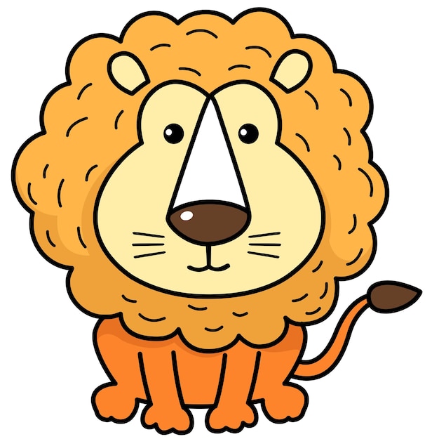 Illustration of colorful cartoon character lion