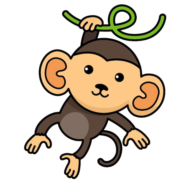 Illustration of colorful cartoon character monkey