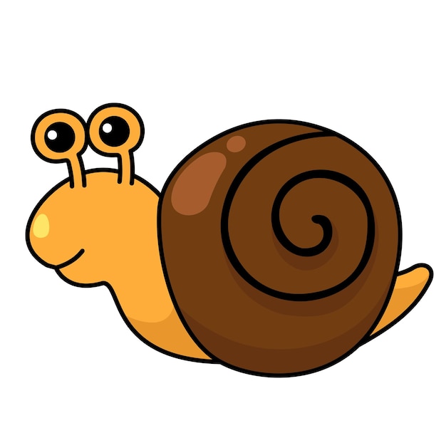 Illustration of colorful cartoon character snail