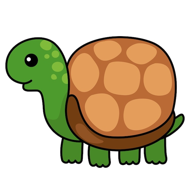 Illustration of colorful cartoon character turtle