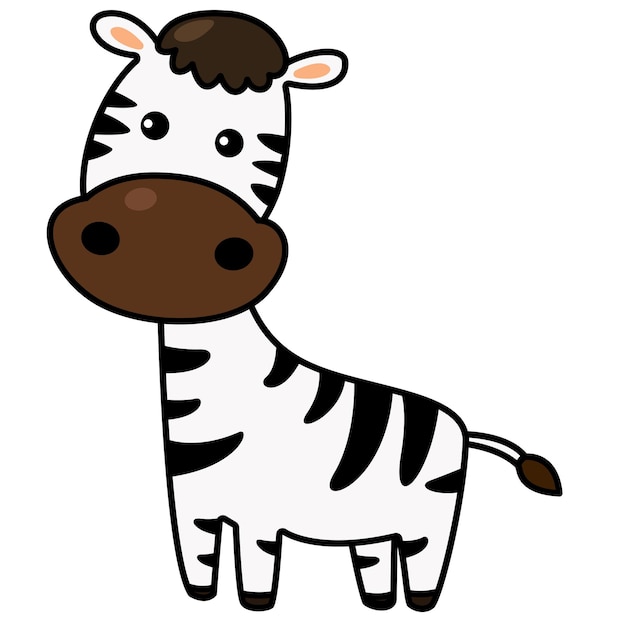 Illustration of colorful cartoon character zebra