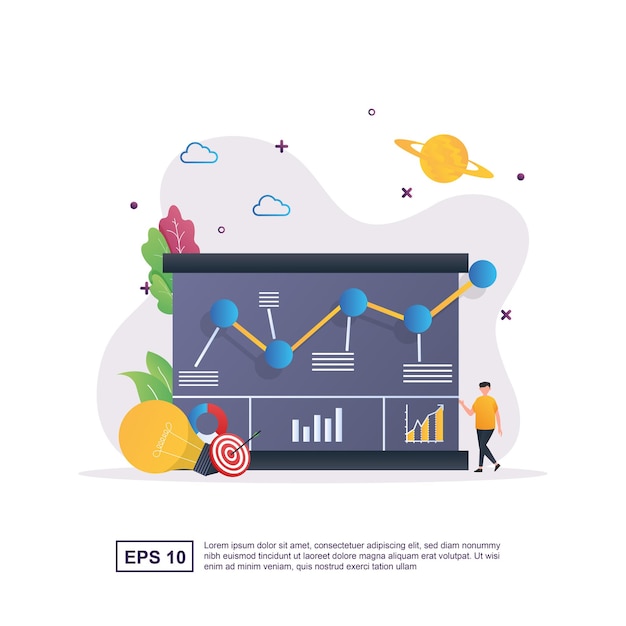 Illustration concept of business idea with bulb and target.