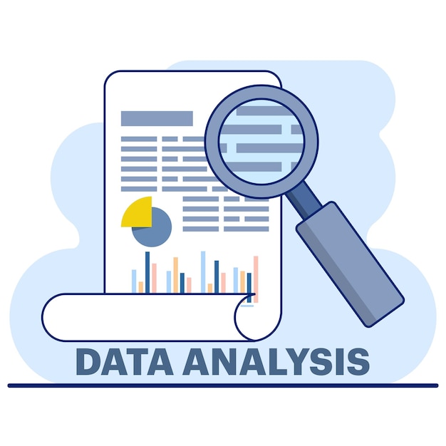 illustration of the concept of data analysis and financial research using data analysis of financial