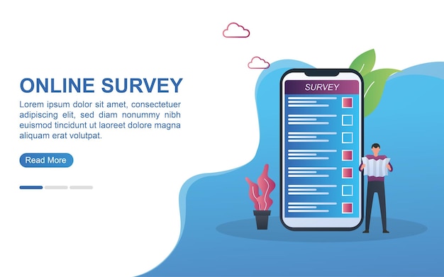 Illustration concept of online survey with the person currently selecting the candidate on the computer screen.