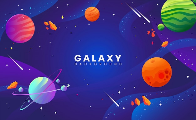 Illustration concept of planet and galaxy