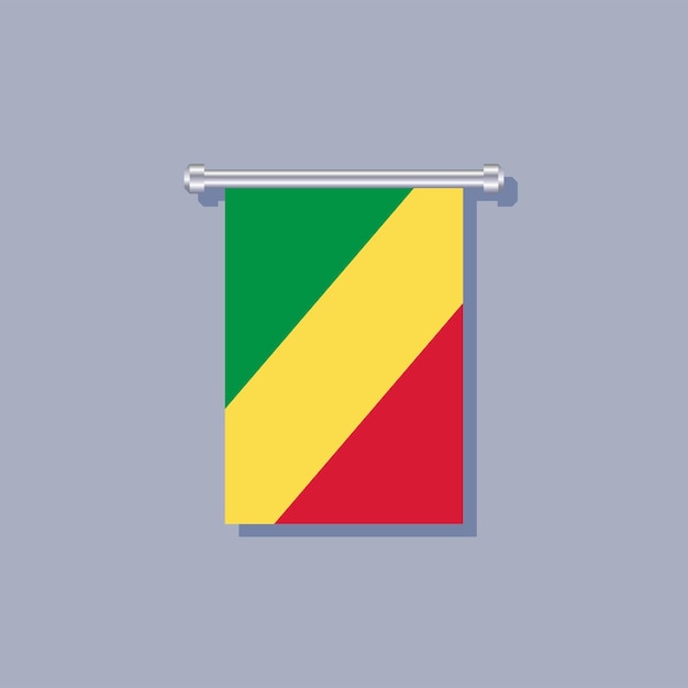 Illustration of Congo flag Template