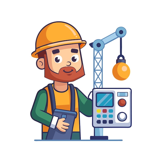 Vector illustration of construction work cartoon characters