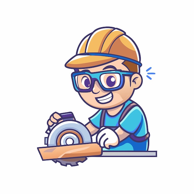 Vector illustration of construction work cartoon characters