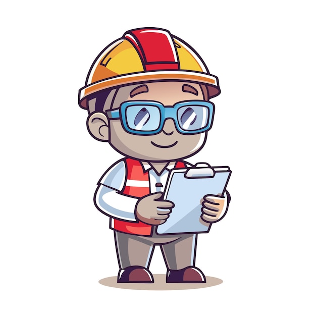 Vector illustration of construction work cartoon characters