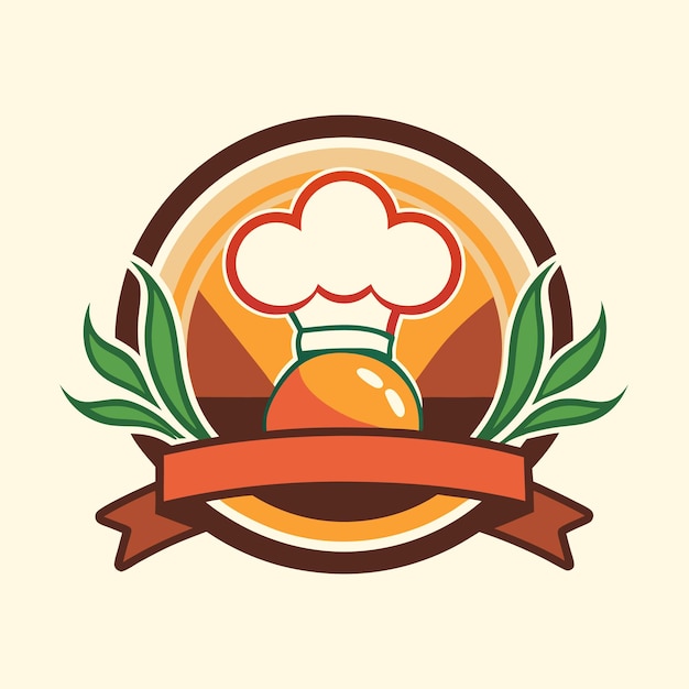 illustration of a cooking logo in solid background