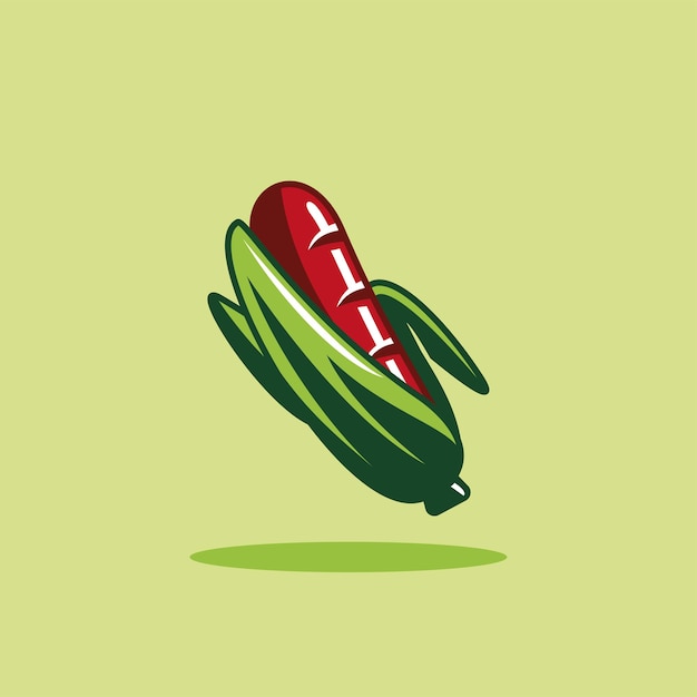 illustration of corn with sausage inside creative design template