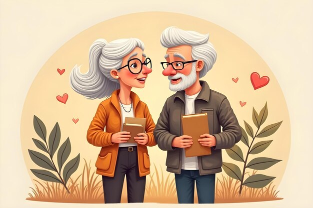 Vector an illustration of a couple with a book in their hands