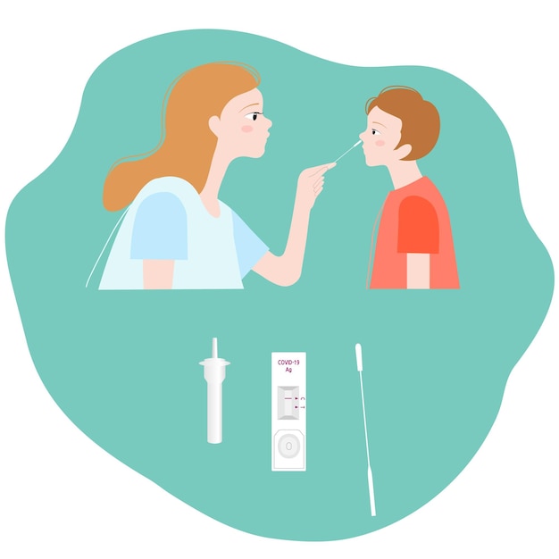 Illustration of Covid19 rapid antigen self test kit