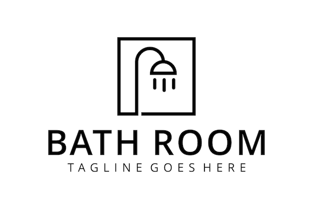 Illustration creative abstract bathroom on box Logo icon Template