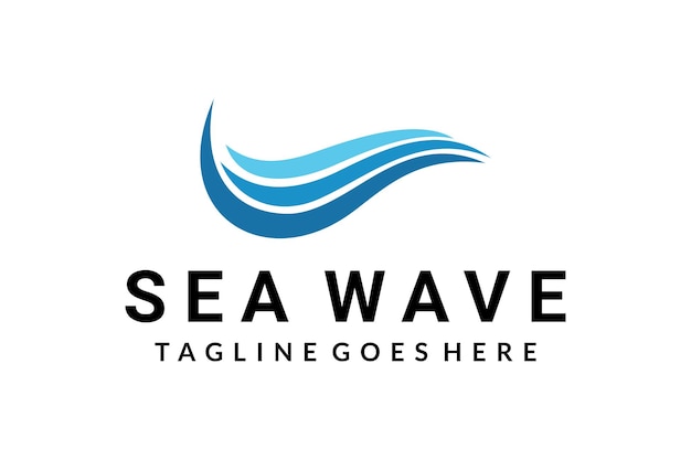 Illustration creative luxury abstract water wave sea Logo icon Template