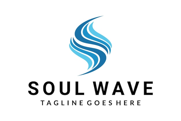 Illustration creative luxury S wave abstract water wave sea Logo icon Template