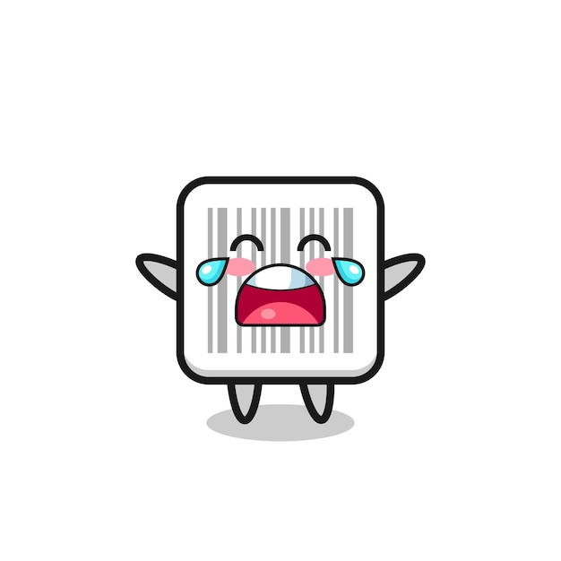 The illustration of crying barcode cute baby cute design