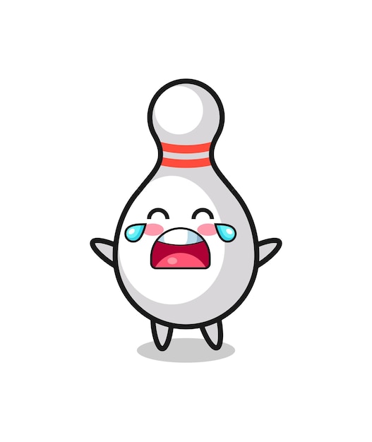 the illustration of crying bowling pin cute baby , cute style design for t shirt, sticker, logo element