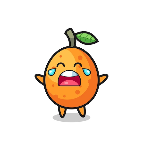 The illustration of crying kumquat cute baby