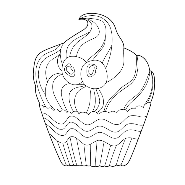 illustration of cupcake with blueberries