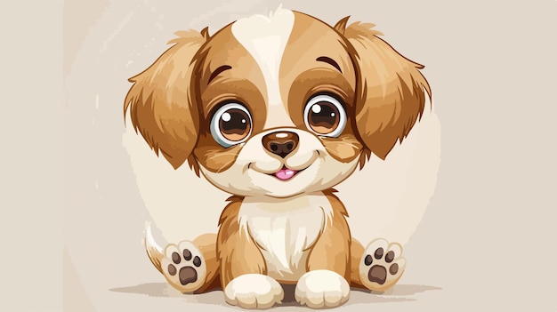 Vector illustration of cute baby dog animal