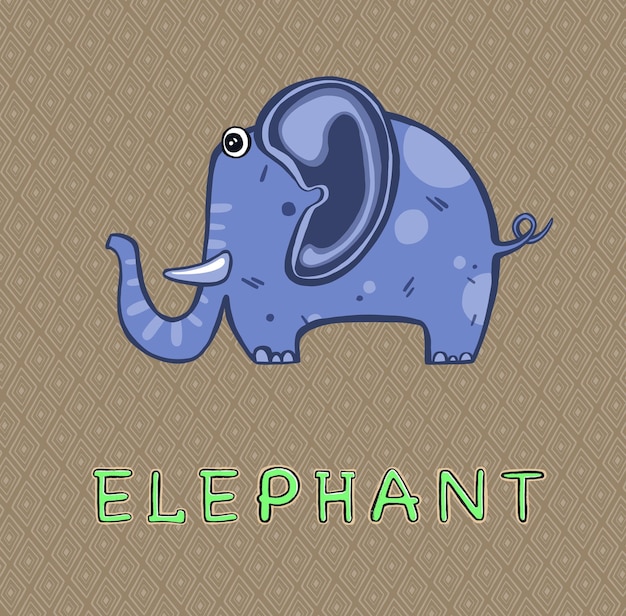 Illustration of a cute baby elephant Animal sticker.