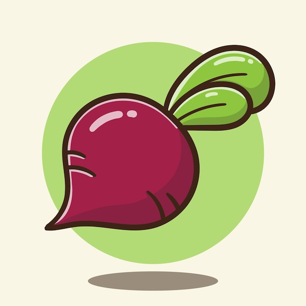 illustration of cute cartoon red onion good for sticker, poster, education.