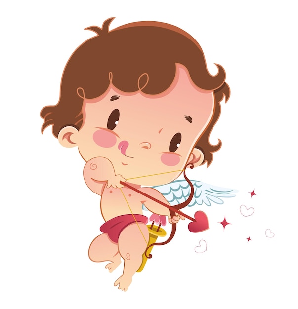 illustration of a cute cupid valentine's day